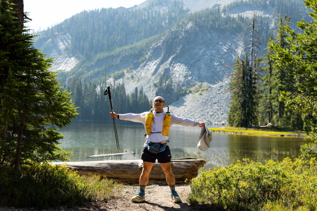 Bruce beside Indigo Lake at Oregon 200, a 200-mile trail race