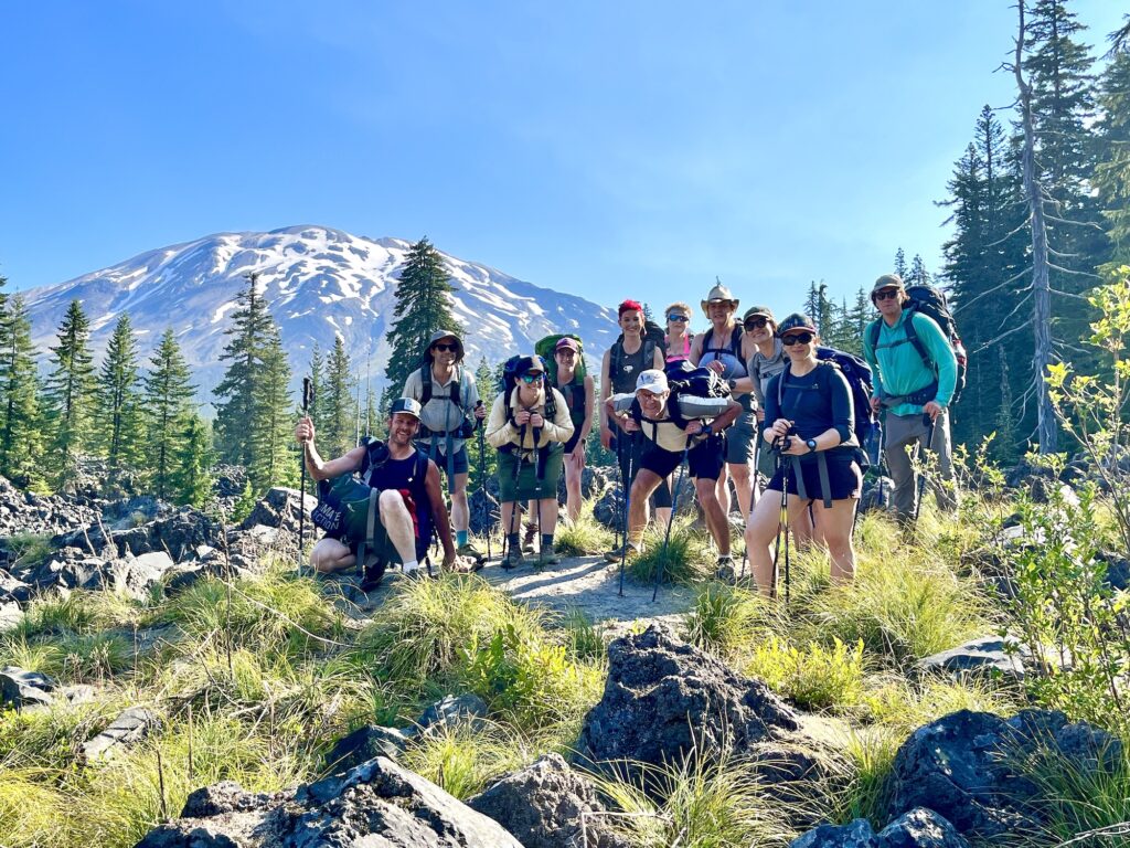 Camp Lug-A-Chug group posing before going up to Butte Camp aid station