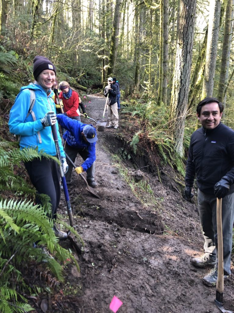 Crew doing trail work in Forest Park