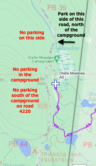 Olallie Meadows crew parking map