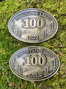 A buckle is the coveted award for running 100 mile in Oregon during the Mountain Lakes 100.